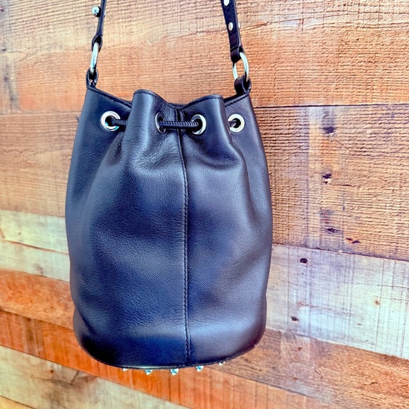 Alexander Wang Alpha Leather Studded Drawstring Bucket Bag - Picture 5 of 13